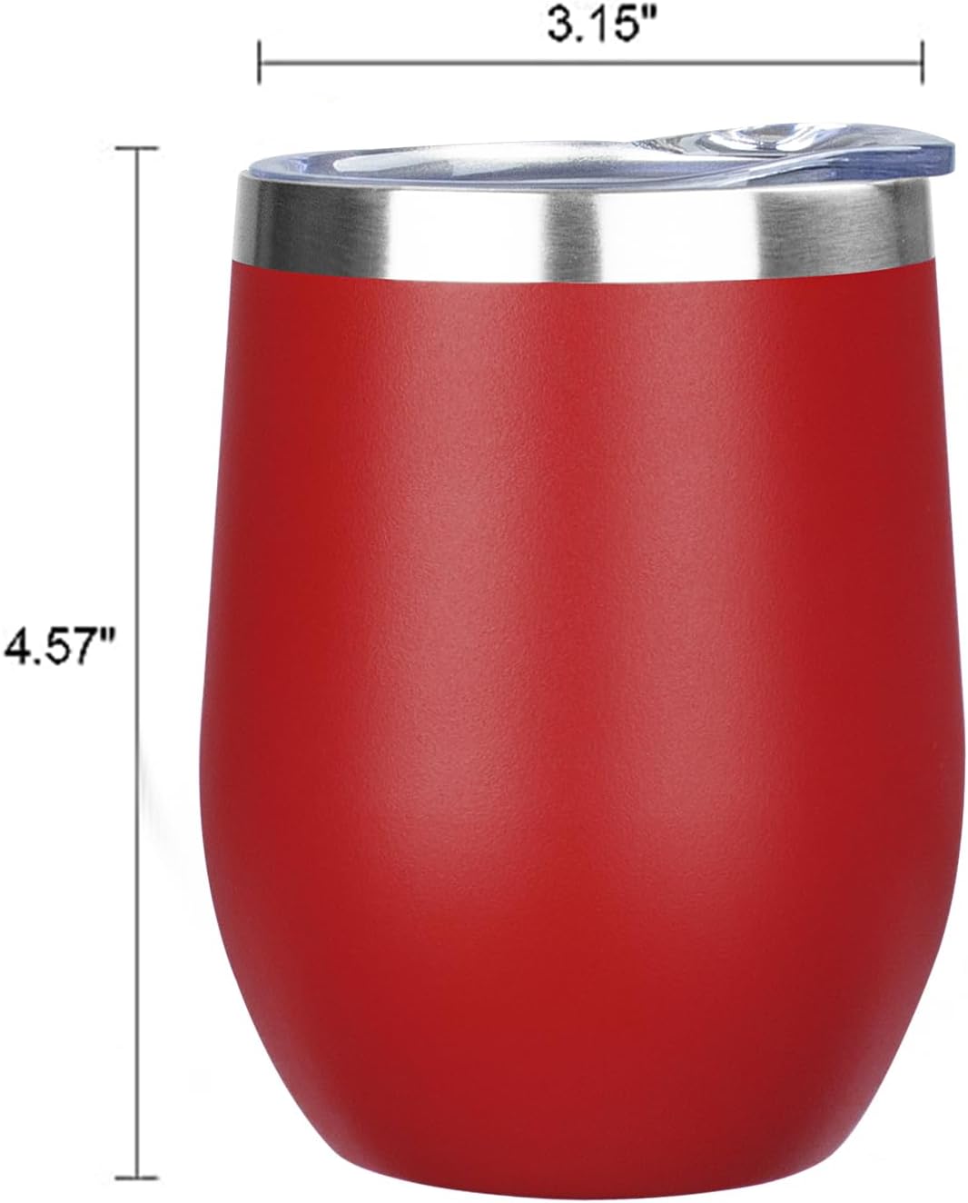 MEZMUT 12 Oz Insulated Wine Tumbler with Lid Double Wall Vacuum Stainless Steel Wine Glass Coffee Mug Insulated Tumbler Cup for Champaign, Cocktail, Beer (Black, 1 Pack)