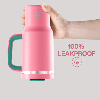 40 oz Tumbler with Handle and Straw: Stainless Steel Insulated Tumbler Keeps Cold for 24 Hours, Leakproof Travel Cup Fits in Cup Holder and BPA-Free, Cotton Candy