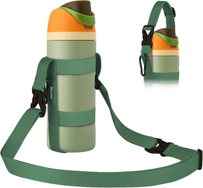 EasyAcc Water Bottle Holder Strap Sling, for Owala FreeSip 24 32 40 oz, Hydro Flask, Cirkul, Yeti, Stanley Flip, Universal Water Bottles, with Carabiner, for Walking Curise Travel (Bottle Excluded)