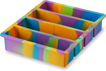 Host Ice Cube Tray, Makes Four 5-Inch Long Cubes, Durable Silicone Trays with Easy Release Design, Perfect for Water Bottles and Highball Glasses, Home Bar Accessories, Set of 1, Marble