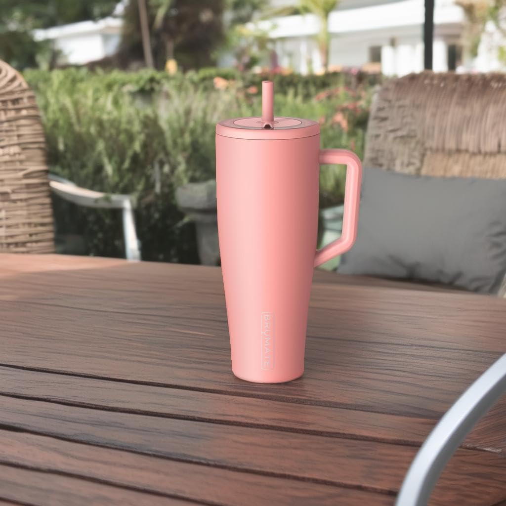 BrüMate Era 40 oz Tumbler with Handle & Straw | 100% Leakproof Insulated Water Bottle Tumbler with Lid & Flexible SoftSip Straw | Made of Stainless Steel | Cup Holder Friendly | 40oz (Nightfall Blue)