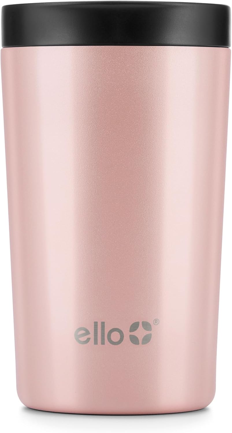 Ello Miri 16oz Vacuum Insulated Stainless Steel Travel Mug, Leak-Proof Slider Lid, Keeps Hot for 5 Hours, Perfect for Coffee or Tea, BPA-Free, Fits Most Cupholders, Holiday Gift, Speckle