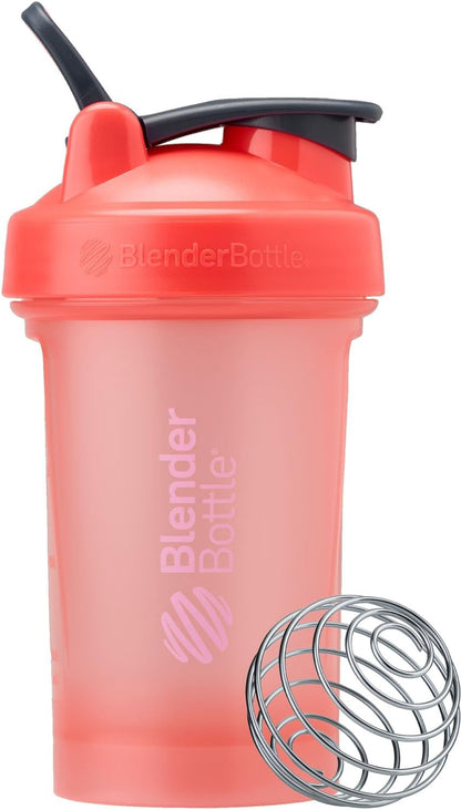BlenderBottle Classic V2 Shaker Bottle Perfect for Protein Shakes and Pre Workout, 20-Ounce, Clear/Black