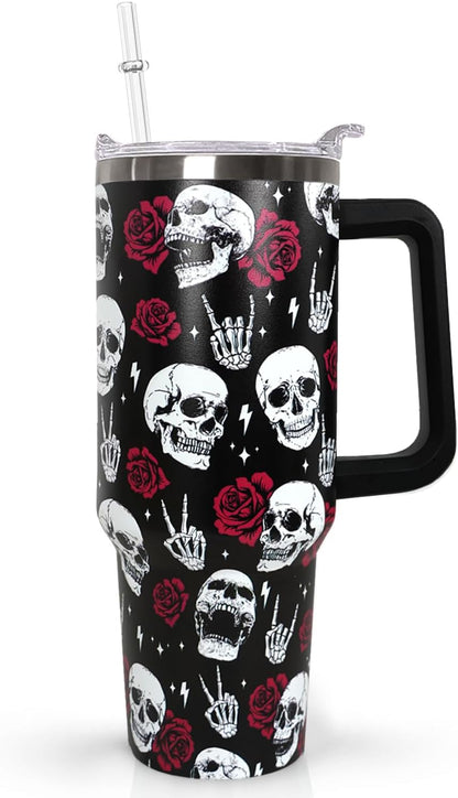 Ceovfoi 40 oz Pickleball Coffee Mug Vacuum Insulated Travel Tumbler with Handle, Lid & Straw - Perfect Pickleball Gifts for Players, Coaches, Lovers | Pickleball Accessories