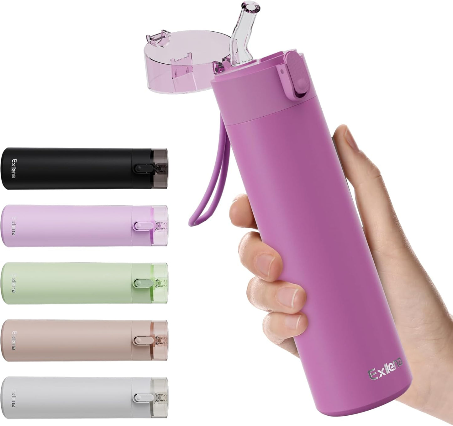 5oz Small Water Bottles with Straw, Mini Water Bottle with One-Hand Open Design, Leak-Proof Locking Lid for Hot&Cold Drinks, Small Travel Water Bottle - 100% Leakproof for School, Travel...(Mint)