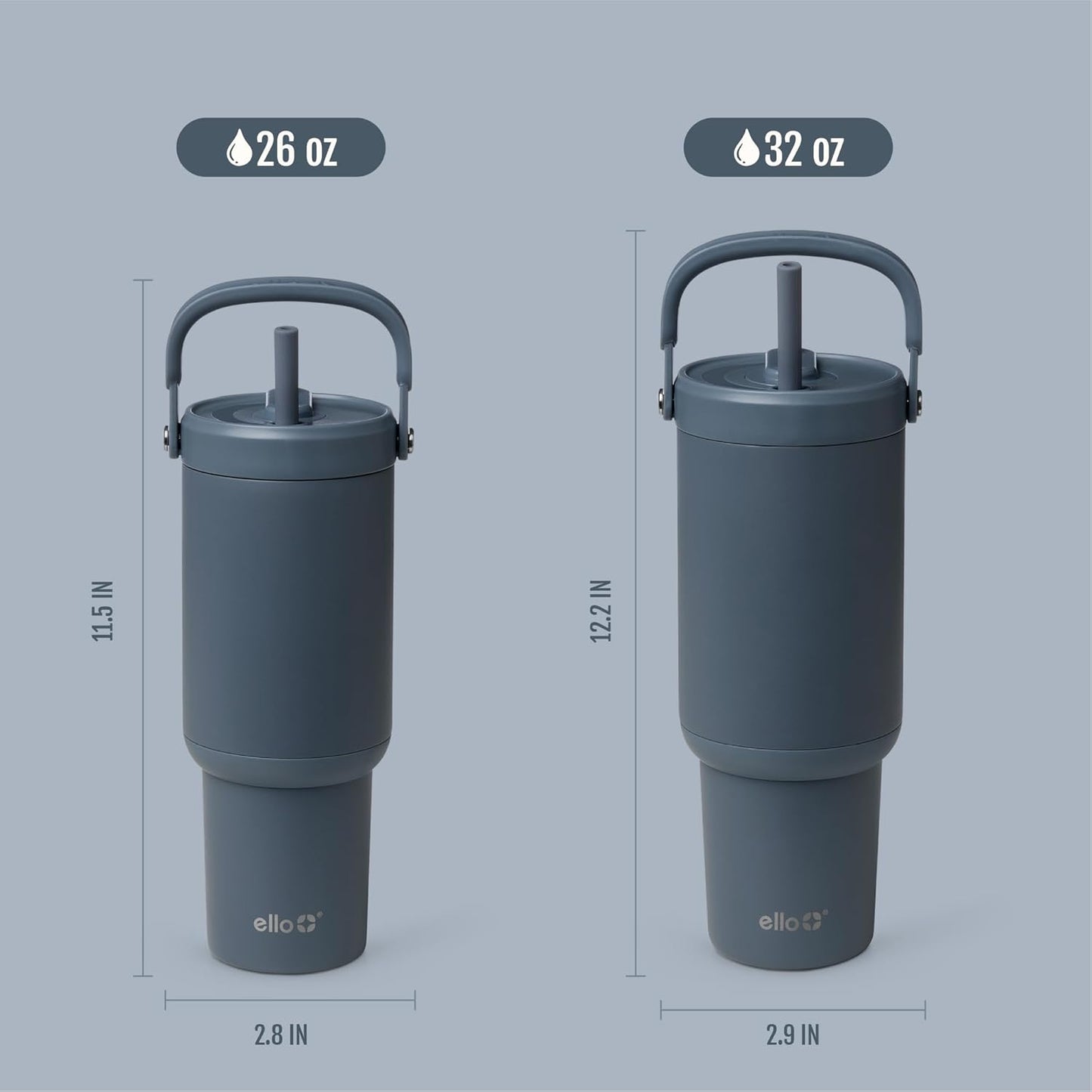 Ello Oasis Go+ 26oz Tumbler with Top Handle and Retracting Straw | Reusable Insulated Stainless Steel Cup, 100% Leakproof Water Bottle, 24 Hours Cold, Cup Holder Friendly For Travel | Wild Rasberry