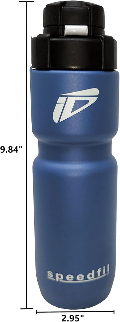Speedfil Speedflask 21oz. Vacuum Insulated Stainless Steel Cycling Sports Water Bottle with NEW Bounce Back Lid 2.0 (Silver)
