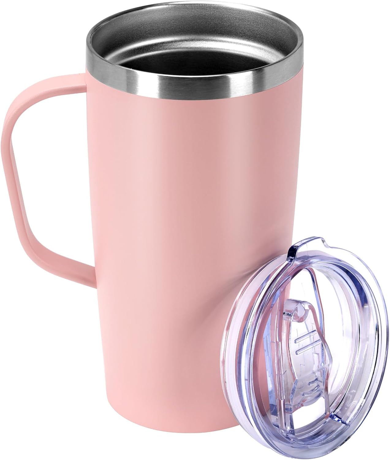 Trwcrt 19oz Insulated Coffee Mug with Handle, Double Wall Vacuum Stainless Steel Travel Coffee Tumbler, Blue