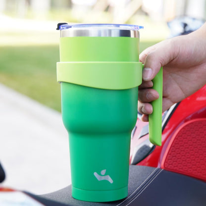 Konokyo 20 oz Tumbler with Handle and 2 Straw 2 Lid, Insulated Water Bottle Stainless Steel Vacuum Cup Reusable Travel Mug,Black