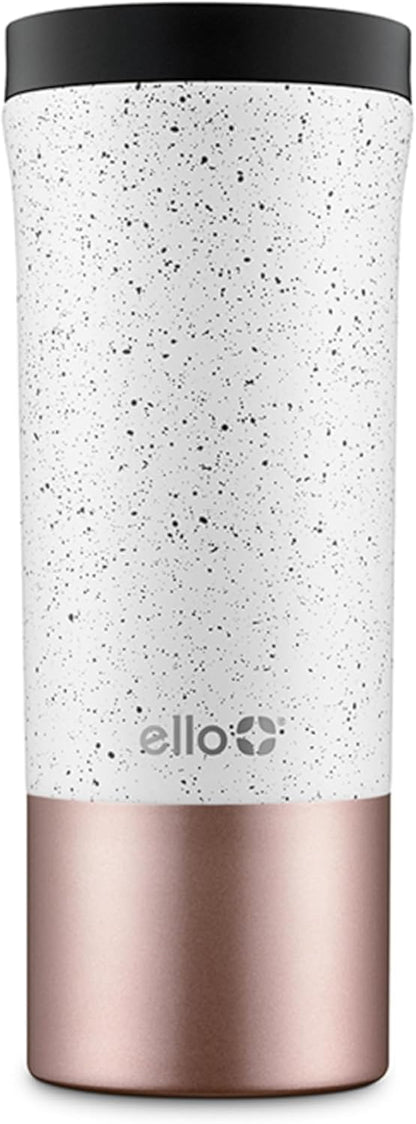 Ello Miri 16oz Vacuum Insulated Stainless Steel Travel Mug, Leak-Proof Slider Lid, Keeps Hot for 5 Hours, Perfect for Coffee or Tea, BPA-Free, Fits Most Cupholders, Holiday Gift, Speckle
