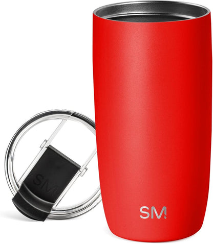 Simple Modern Voyager Tumbler with Flip Lid | Travel Coffee Mug | Insulated Stainless Steel Cold Brew Iced or Hot Coffee Cup | Gifts for Women Men Her Him | 16oz, Almond Birch