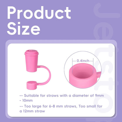 Jetstop Straw Cover Cap for Hydro flask tumblers - Dust Proof 10mm Silicone Stoppers compatible with Hydroflask Press-in Straw Lid