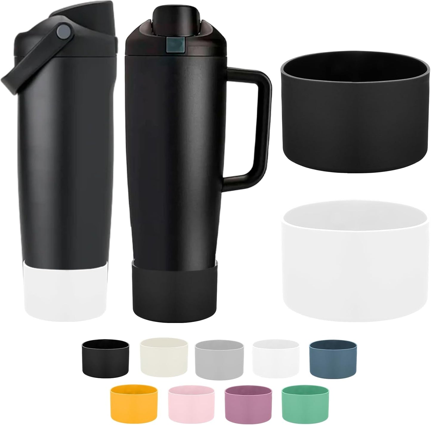 Mity rain 2PCS Protective Silicone Boots for Owala 30oz & 40oz FreeSip Sway Bottles & Tumblers - Accessories for owala, Enhances Stability & Prevents Scratches(Black Cherry)