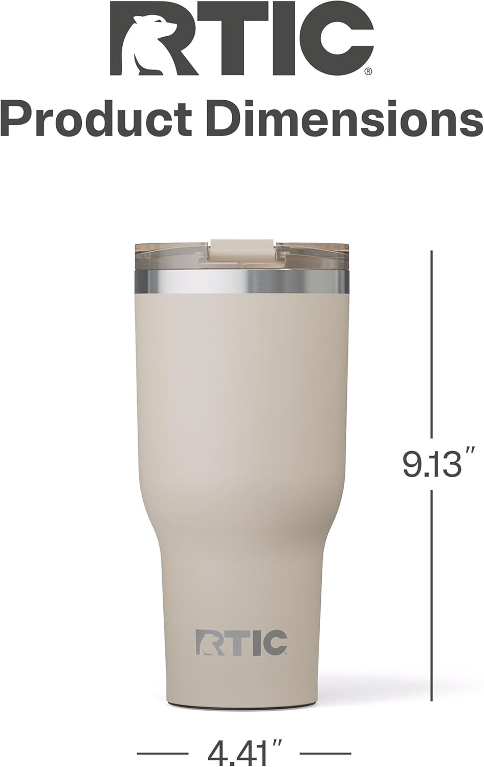 RTIC 20oz Essential Tumbler with Lid, Ceramic Lined, Insulated, Stainless Steel, Metal, Double Wall Vacuum-Insulation, Travel Cup for Iced Coffee, Tea, Hot and Cold Drink, Graphite