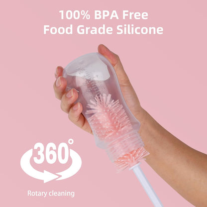 Silicone Cleaning Brush Kit – Household Cleaning Brushes for Bottles and Crevices – Food-Grade Silicone: Dishwasher Safe