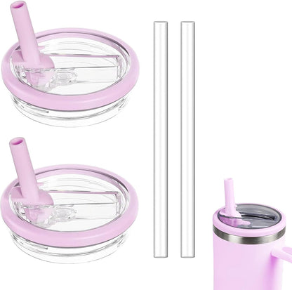 2 Pack 30oz Detachable Flip Straw Lid Replacement for Stanley Quencher H2.0 and ProTourLeak Proof and Dust-Proof Lid,Reusable Tumbler Cover for Stanley Cup (Black, 30oz)