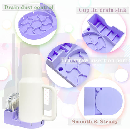 WORBSS Silicone Drying Rack for Stanley Cup 20 30 40oz Tumbler & Hydro Flask & Simple Modern Trek, Drain Rack Accessories for Water Bottles Tumblers Cups Mugs Glasses ,or Straw and Cup Lid
