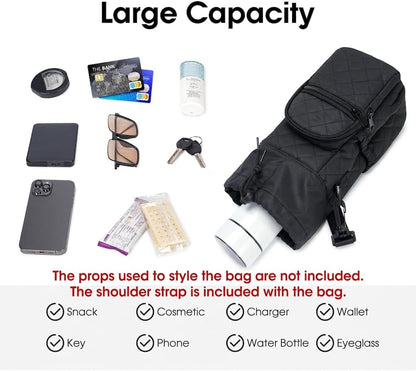 sportsnew Water Bottle Holder 40oz Crossbody Insulated Cup Sleeve Water Bottle Carrier Sling Bag with Phone Pocket, Walking