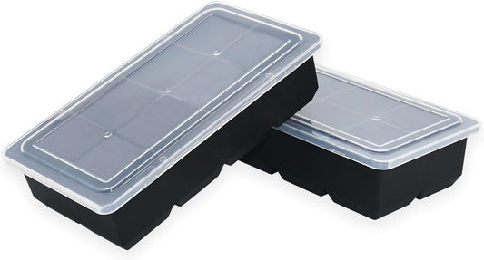 Bangp Large Ice Cube Tray for Whiskey,2 Pack Stackable Big Ice Cube Molds Make 16 Big Whiskey Ice Cubes,Easy Release Square Ice Cube Maker for Cocktails,Whiskey,Soups and Frozen Treats