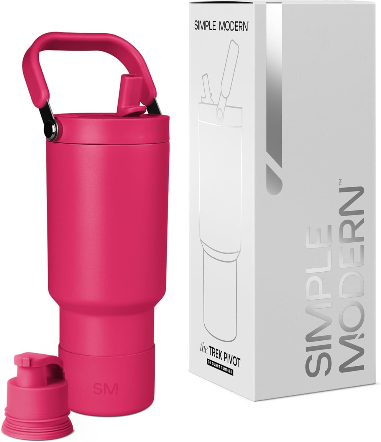 Simple Modern Trek Pivot | 40oz Flip Straw Tumbler with Handle | Water Bottle & Boot | Interchangeable Straw & Chug Lids | Insulated Stainless Steel Jug | Gym Sports Outdoors | Forest - Colors B