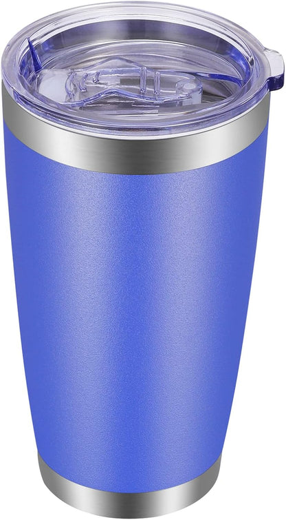 VEGOND 20oz Tumbler with Lid and Straw Stainless Steel Tumbler Cup Bulk Vacuum Insulated Double Wall Travel Coffee Mug Powder Coated Coffee Cup, Black, 12 Pack