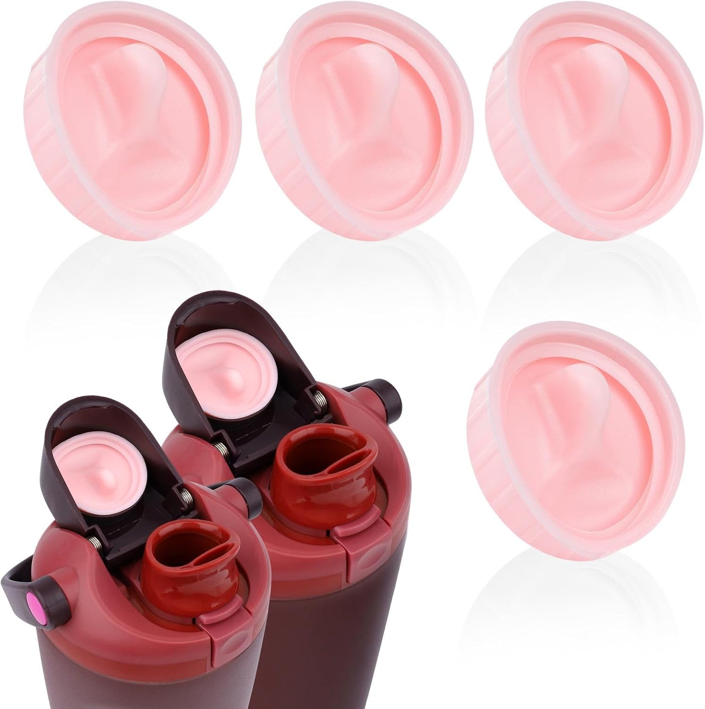 4 Pack Replacement Stopper Compatible with Owala FreeSip Sway 30oz 40oz, Silicone Seal Bottle Cap Mouth Stopper for Owala FreeSip Tumbler 40oz Water Bottle Top Lid Gasket Plug Accessories (Grey)