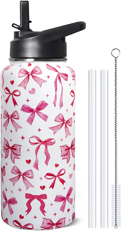 32 oz Pickleball Insulated Water Bottle with Straw - Pickleball Gym Hiking Sports Coffee Mug | Perfect Pickleball Gifts for Women, Pickleball Decor Accessories
