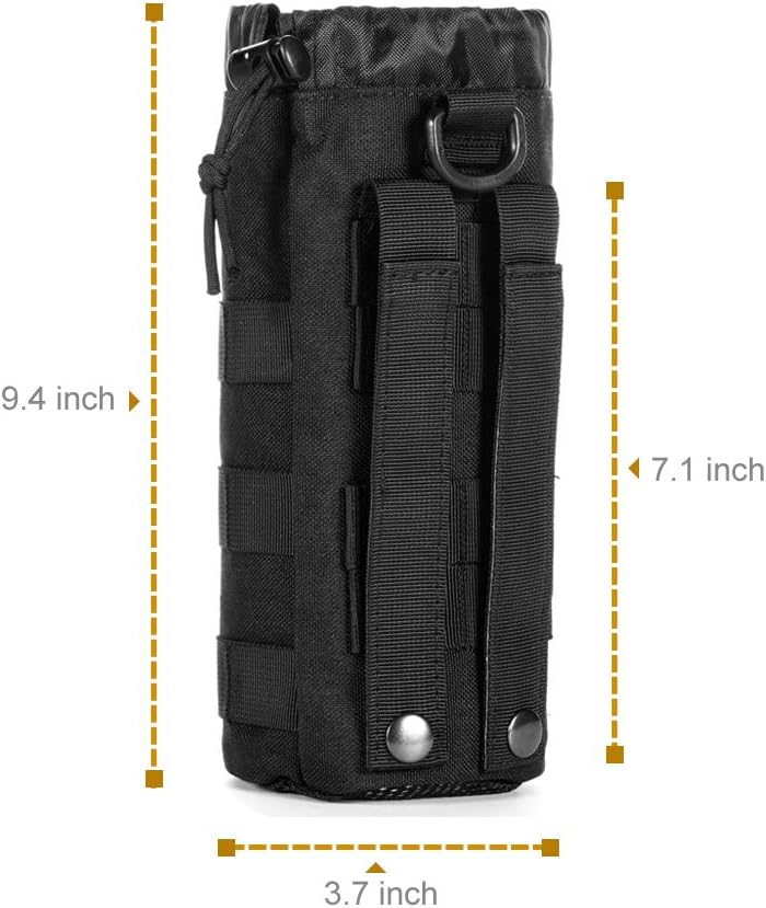 Upgraded Sports Water Bottles Pouch Bag, Tactical Drawstring Molle Water Bottle Holder Tactical Pouches, Travel Mesh Water Bottle Bag Tactical Hydration Carrier