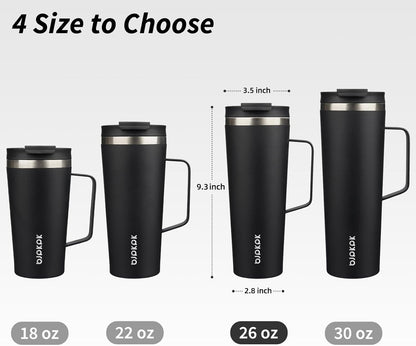 BJPKPK Insulated Tumbler with Handle, 18oz Insulated Tumblers with Lid and Straw, Stainless Steel Metal Water Bottles, Coffee Travel Mugs, Cups, Marshmallow