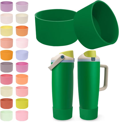 2PCS Silicone Boots for Owala 30oz & 40oz FreeSip Sway Bottles & Tumblers – Non-Slip, Scratch-Resistant, Stability Enhancer for Owala Accessories (Eucalyptus Green) - Colors B