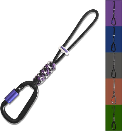 Paracord Keychain/Carabiner Clip - Jaymokes D Ring Metal Hook for Water Bottle, Key, Backpacks and More