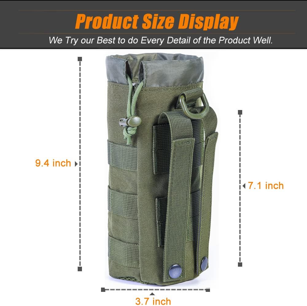 Upgraded Tactical Drawstring Molle Water Bottle Holder Tactical Pouches