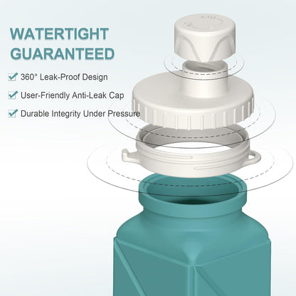 BEAUTAIL Collapsible Water Bottles 20.6oz, Silicone Foldable Portable Travel Water Bottle, Lightweight Reusable Leakproof for Traveling Camping Hiking Cycling Yoga Sports Outdoor