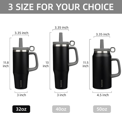 BJPKPK 50oz Insulated Tumbler with Handle Stainless Steel Travel Coffee Mug with Lid Reusable Large Water Bottle with Straw,Sky