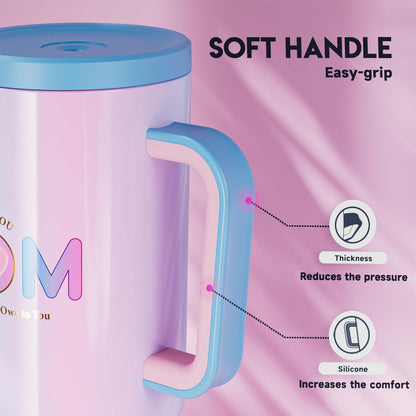 Meoky 40 oz Tumbler with Handle and Straw: Stainless Steel Insulated Tumbler with Lid and Straw - 100% Leak Proof Tumbler for Car Cup Holders - Travelers Commuters Workers, Donut