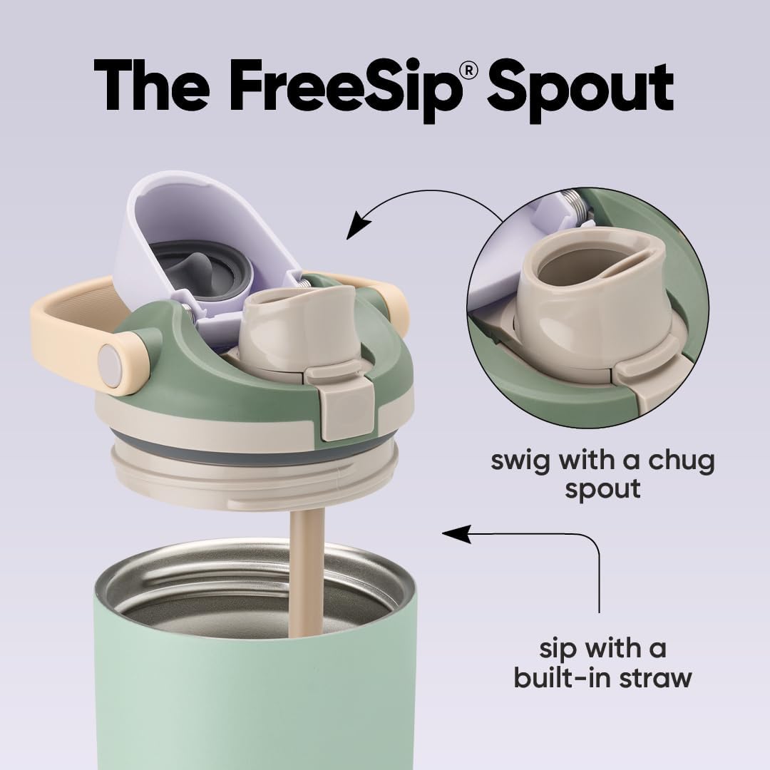 Owala FreeSip Sway Insulated Stainless Steel Water Bottle with Two-Way Spout, Built-In Straw and Bucket Handle, Made for Travel, School, and Sports, 30oz, BPA Free, Leak Proof, Daybreak