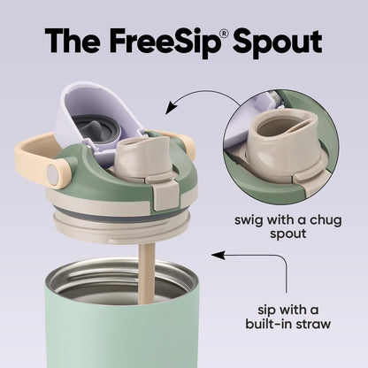 Owala FreeSip Sway Insulated Stainless Steel Water Bottle with Two-Way Spout, Built-In Straw and Bucket Handle, Made for Travel, School, and Sports, 30oz, BPA Free, Leak Proof, Daybreak