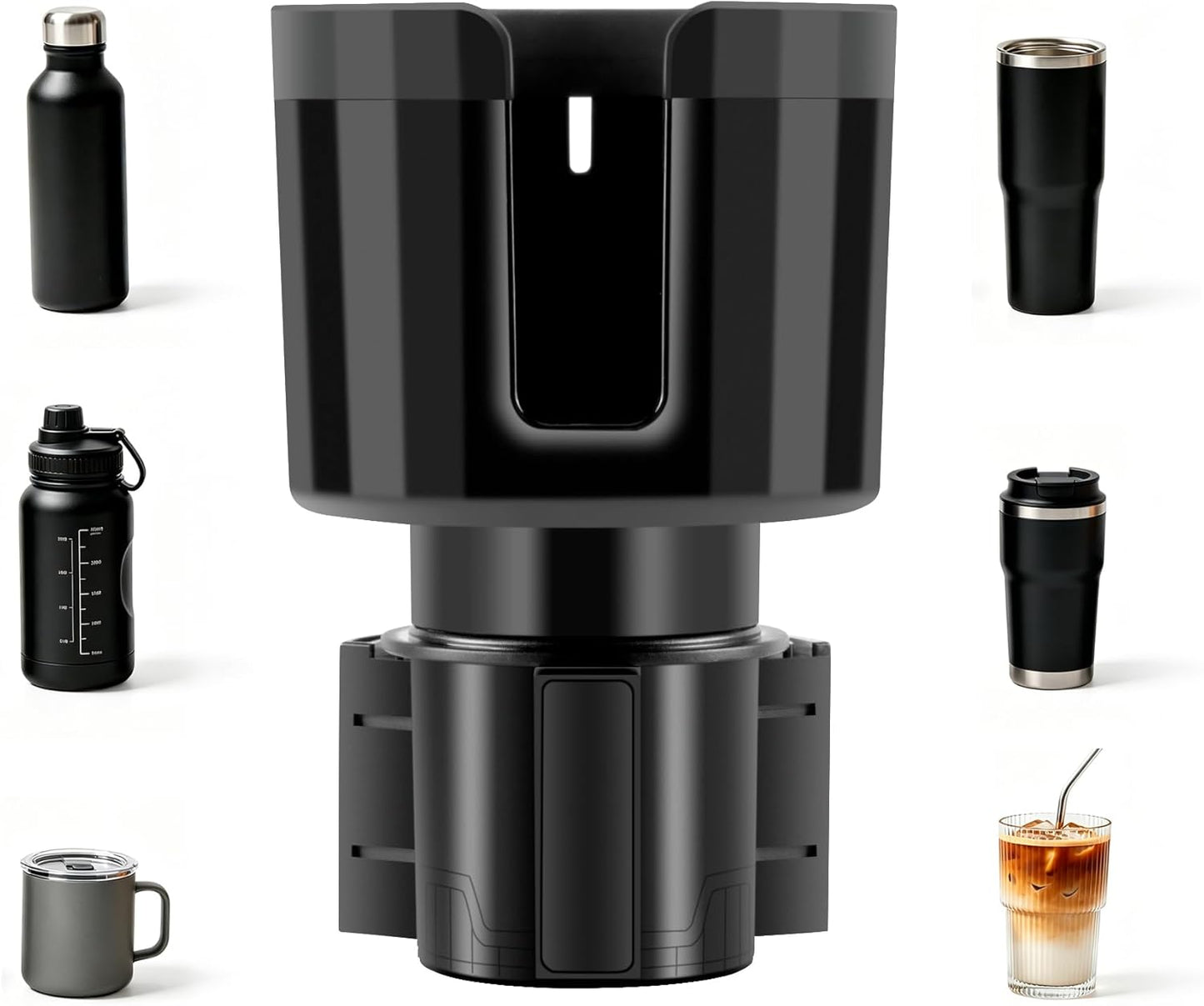 alpmosn Car Cup Holder Expander with Adjustable Base, Large Bottles & Big Drinks Diameter in 3.2"-4.0" Car Interior Accessories Fit for Vehicles, RV's, Trucks