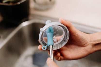 Haakaa Silicone Cleaning Brush Kit – Household Cleaning Brushes for Bottles and Crevices – Food-Grade Silicone: Dishwasher Safe (Brush-Blush)
