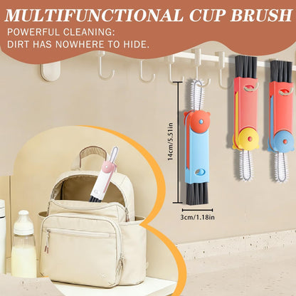 3 in 1 Cup Lid Cleaning Brush, 4PCS Multifunctional Crevice Cleaning Brush for Water Bottle Insulated Cup Tumbler Lid Groove Narrow Space Detail Cleaner Home Kitchen Gadgets