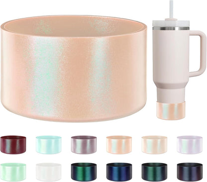 Glossy Gradient Silicone Boot, Compatible with Stanley H2.0 20-40oz & IceFlow 20-30oz, Chameleon Metallic Shimmer Cup Sleeve Protector for Hydroflask and Bottle Bottom with 2.8-3in