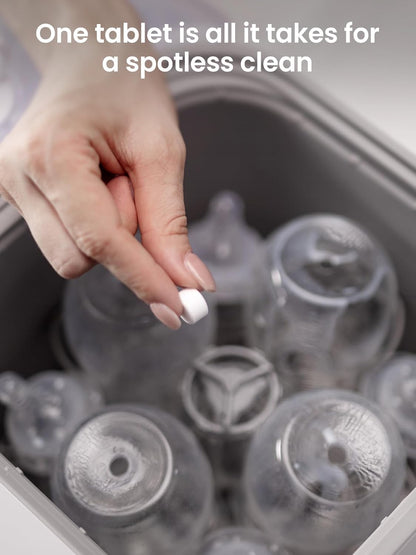 GROWNSY Bottle Washer Detergent Tablets, 130 Count, Deep Cleaning, Compatible with All Brands of Baby Bottle Washers, Removes Milk Residue, Grease & Odor from Bottles and Pump Parts