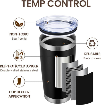 MEWAY 20oz Tumbler Cup Double Wall Vacuum Insulated Travel Mug Bulk, Stainless Steel Tumblers with Lid and Straw, Durable Powder Coated Coffee Cups for Cold & Hot Drinks (Navy, 1)