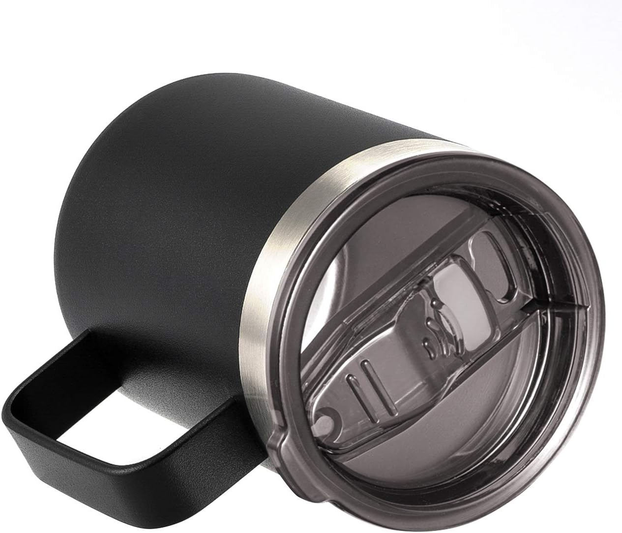 12oz Insulated Coffee Mug Cup with Handle, Stainless Steel Travel Coffee Mug with Flip Lid, Double Wall Vacuum Coffee Tumbler, Navy