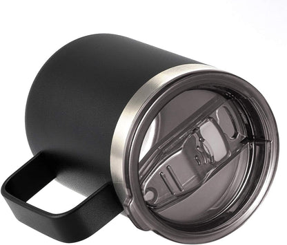 12oz Insulated Coffee Mug Cup with Handle, Stainless Steel Travel Coffee Mug with Flip Lid, Double Wall Vacuum Coffee Tumbler, Navy