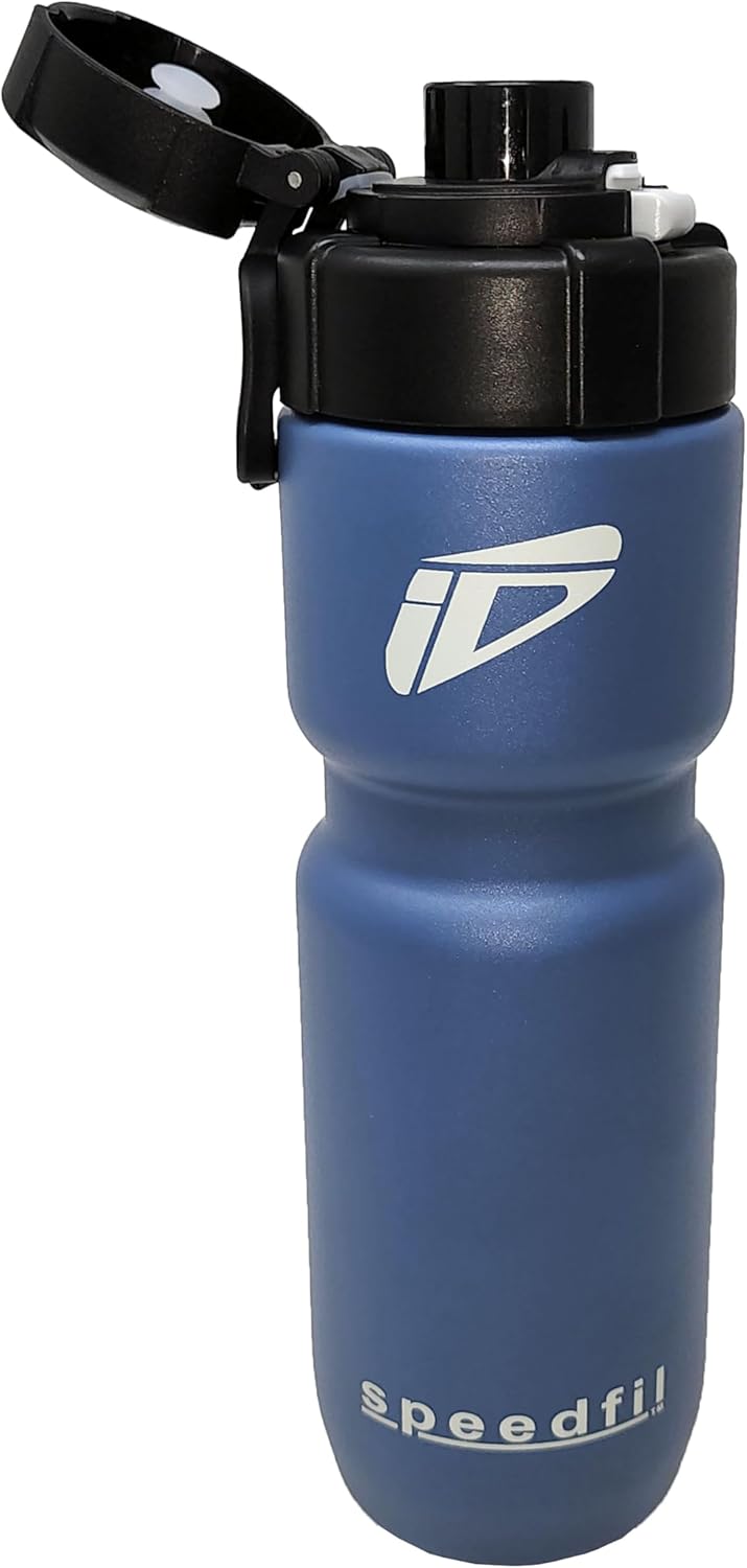 Speedfil Speedflask 21oz. Vacuum Insulated Stainless Steel Cycling Sports Water Bottle with NEW Bounce Back Lid 2.0 (Silver)
