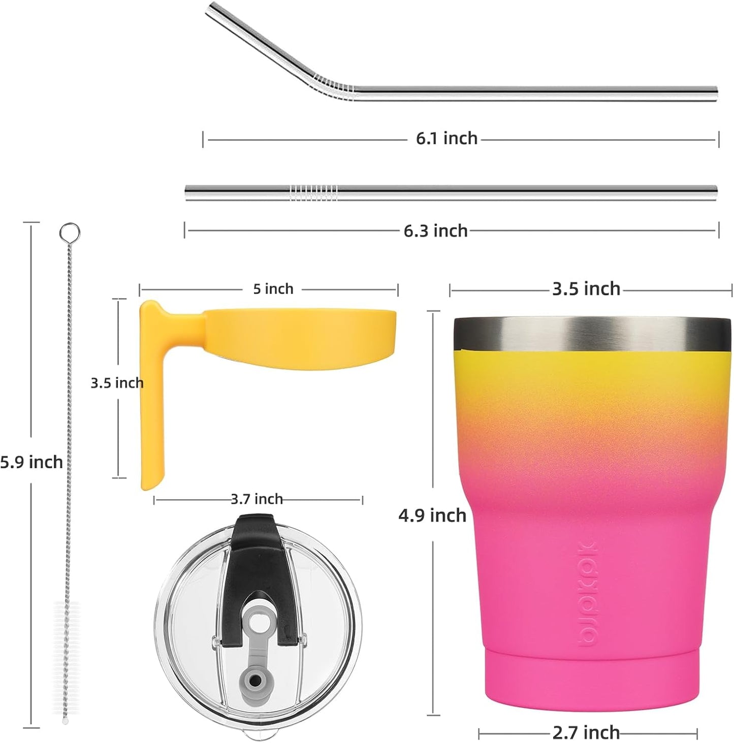 BJPKPK Tumbler With Handle And Straw Lid 40 oz Stainless Steel Insulated Coffee Tumbler Cups For Home, Office or Car,Turquoise