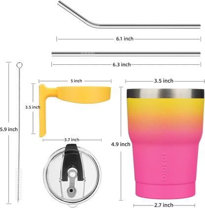 BJPKPK Tumbler With Handle And Straw Lid 40 oz Stainless Steel Insulated Coffee Tumbler Cups For Home, Office or Car,Turquoise