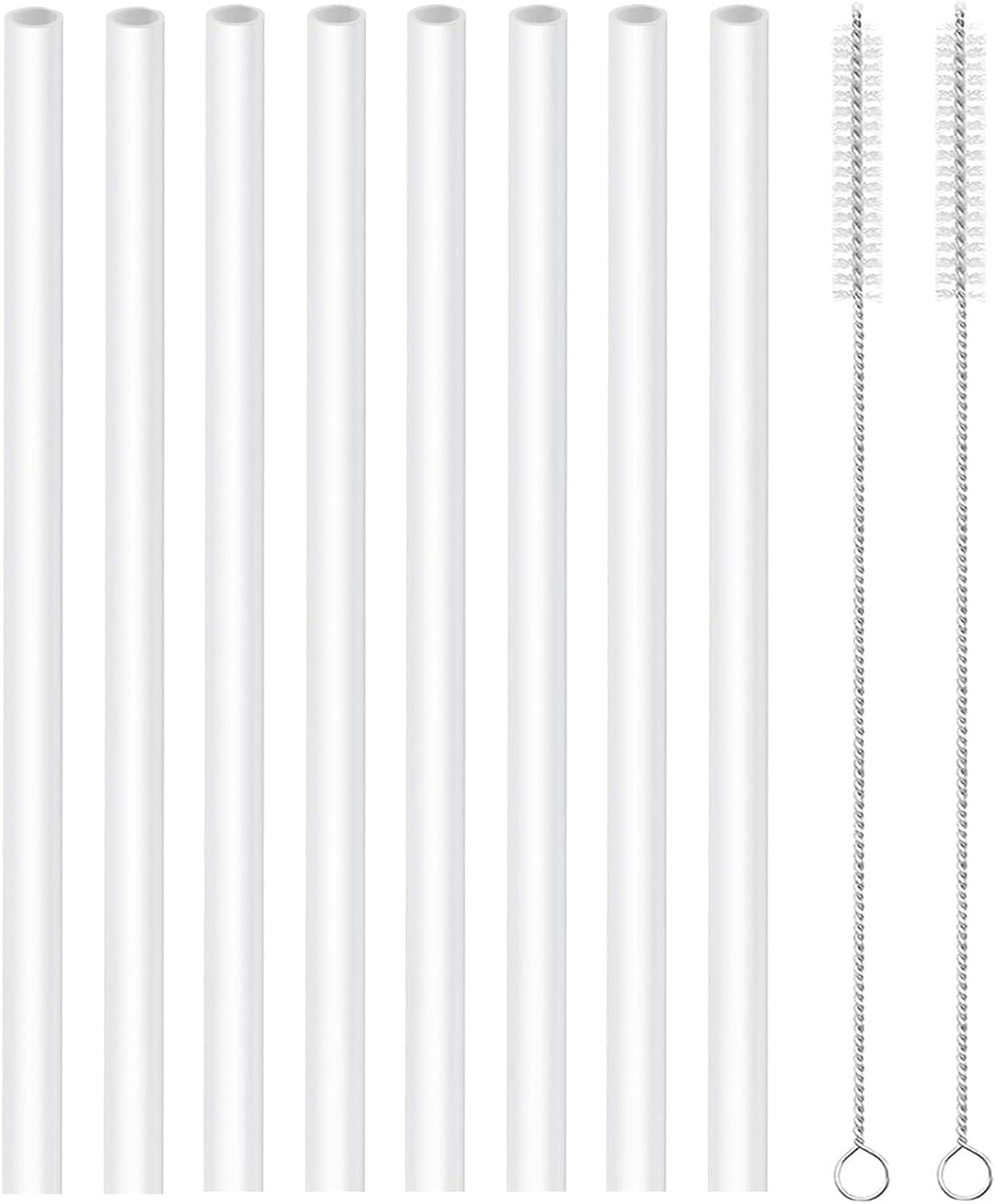 Straws Replacement Compatible with Hydro Flask Water Bottle 32oz,40 Oz -For Hydroflask Tumbler Press In Straw Lids,8 BPA- Free Long Straws,2 Straw Brushes