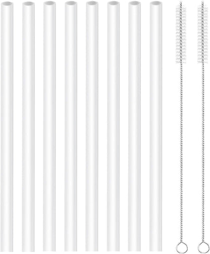 Straws Replacement Compatible with Hydro Flask Water Bottle 32oz,40 Oz -For Hydroflask Tumbler Press In Straw Lids,8 BPA- Free Long Straws,2 Straw Brushes